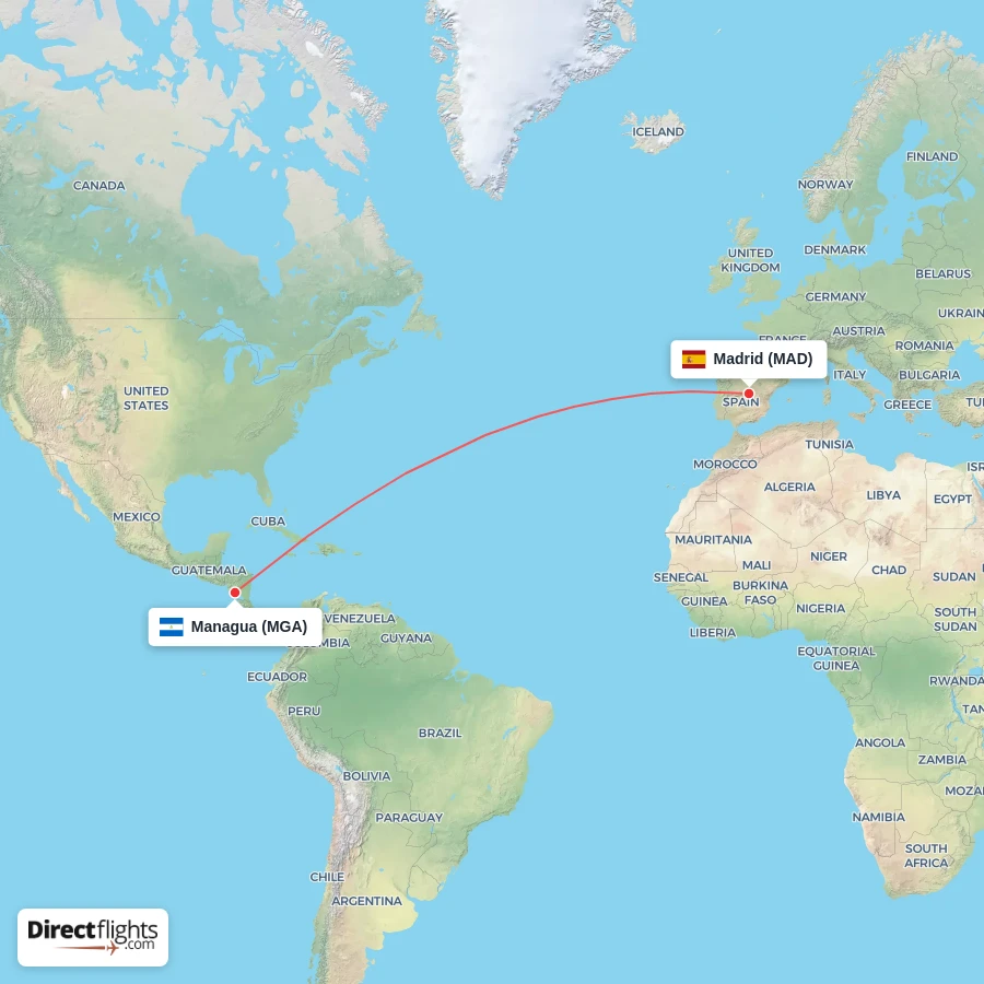 MGA - MAD route map