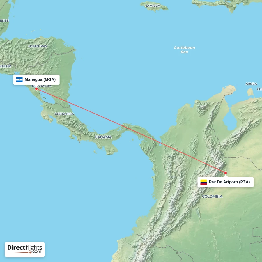 MGA - PZA route map