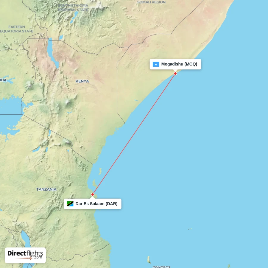 MGQ - DAR route map