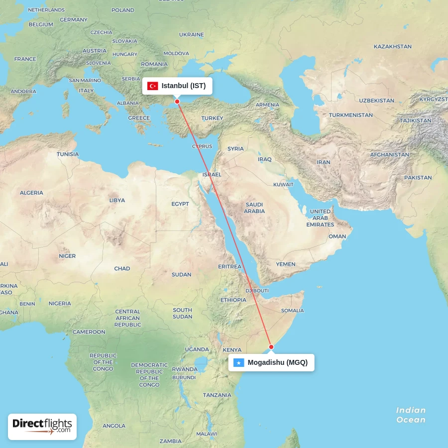 MGQ - IST route map