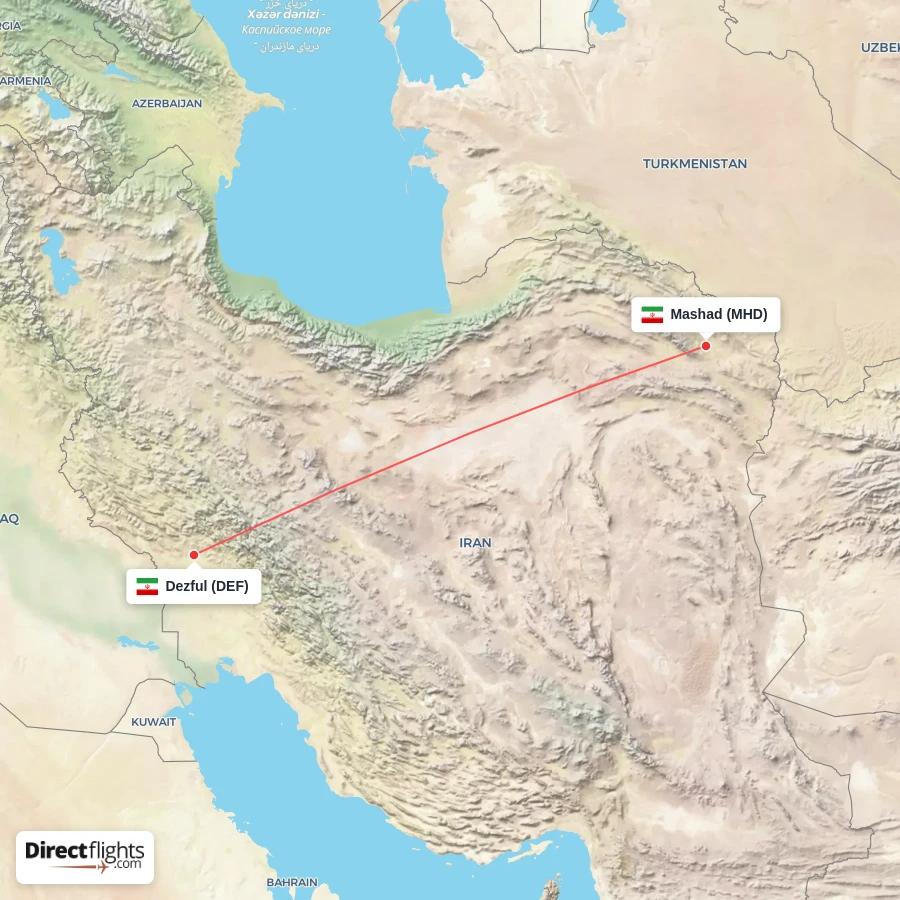 MHD - DEF route map