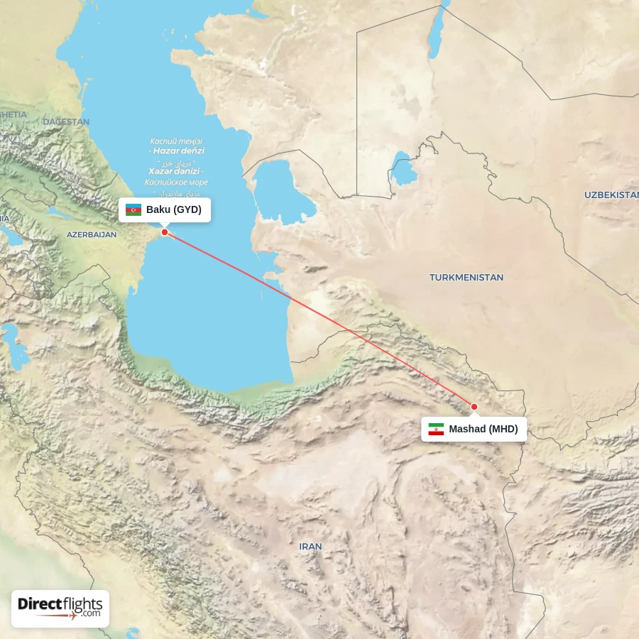 MHD - GYD route map
