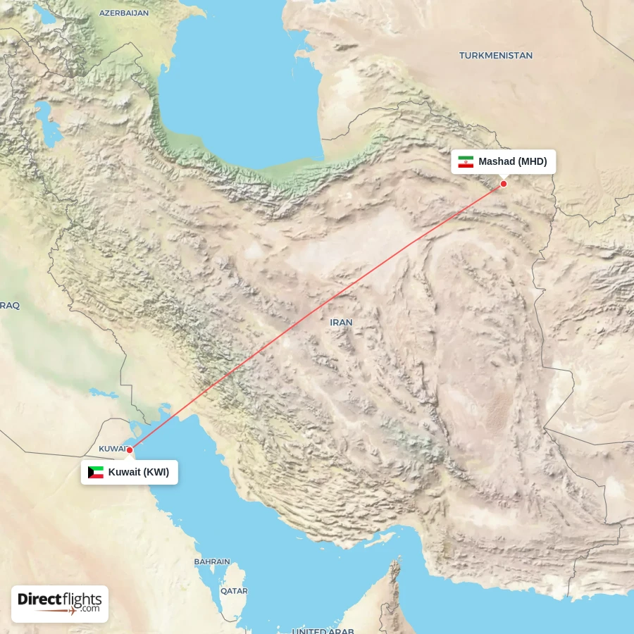 MHD - KWI route map