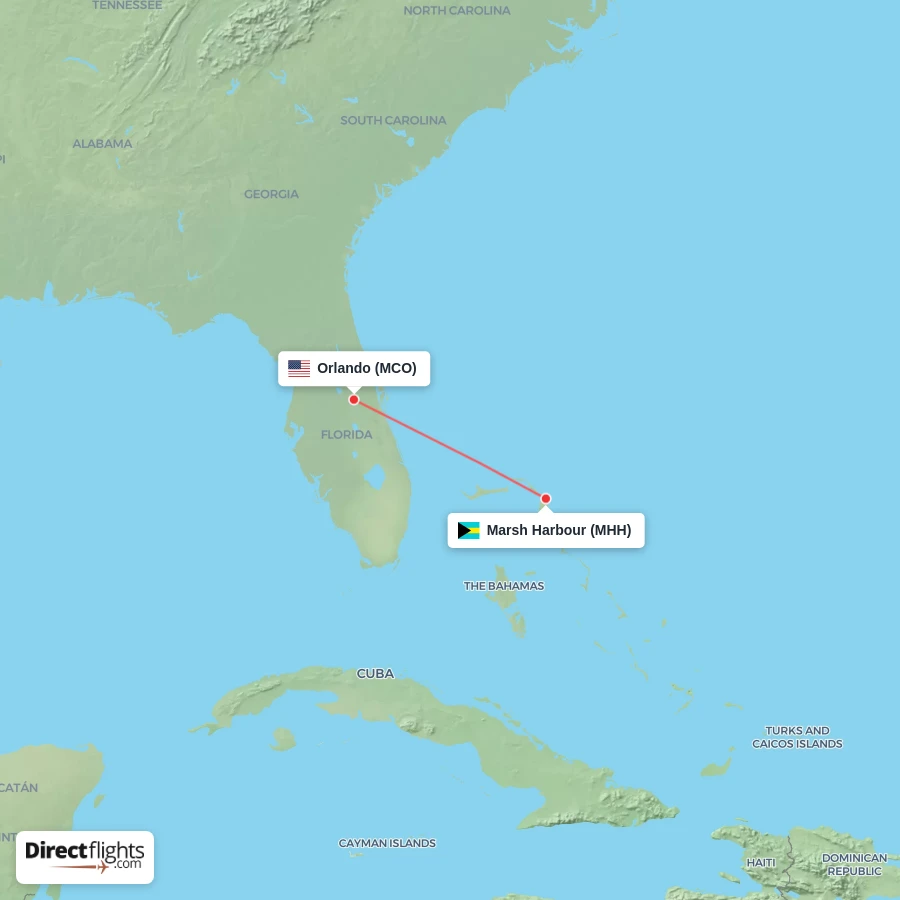 MHH - MCO route map