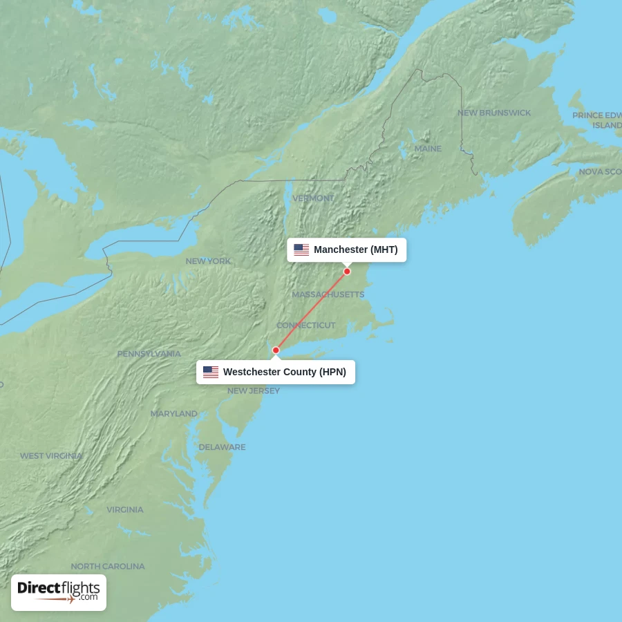 MHT - HPN route map