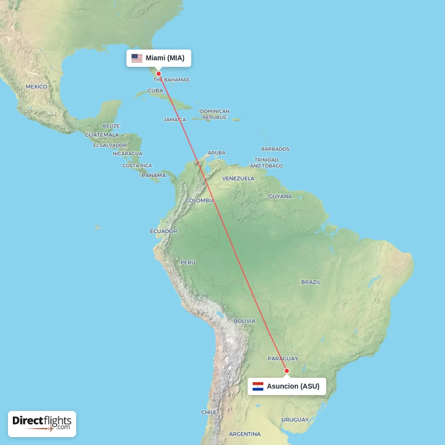 MIA - ASU route map