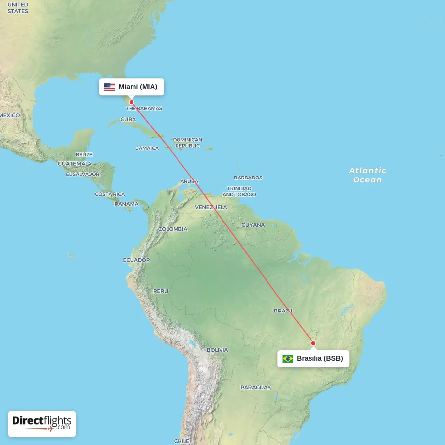 MIA - BSB route map