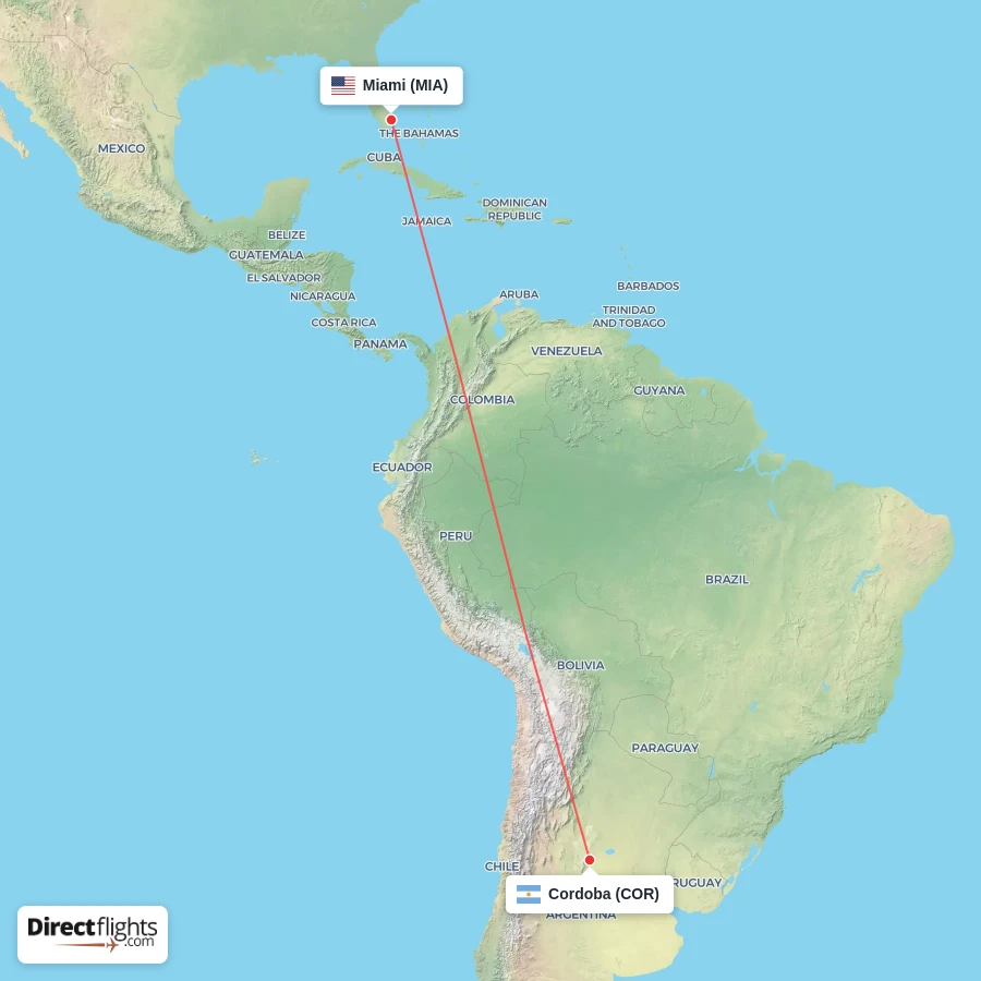 MIA - COR route map