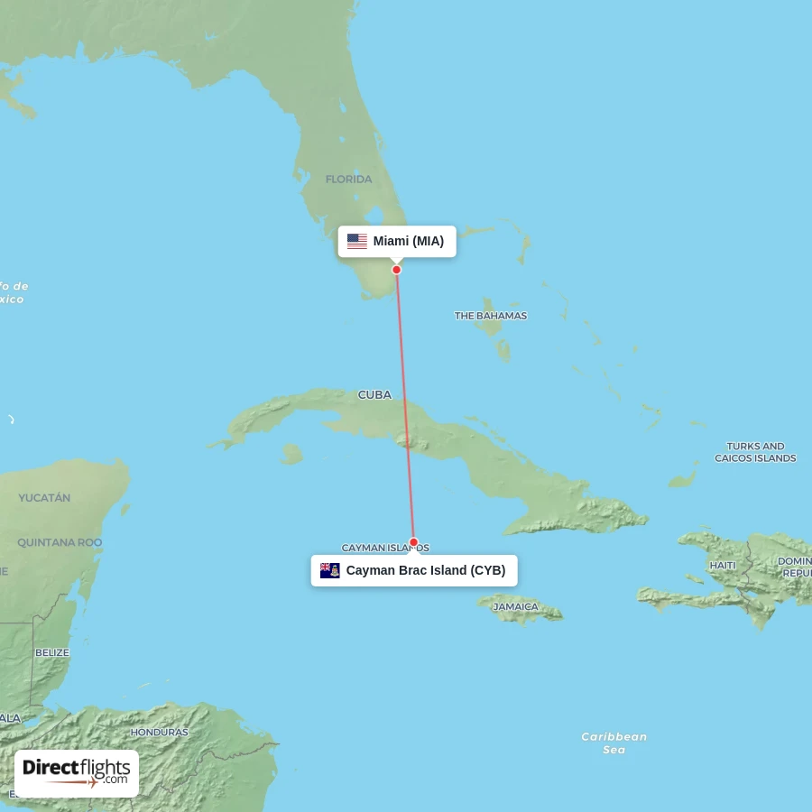 MIA - CYB route map