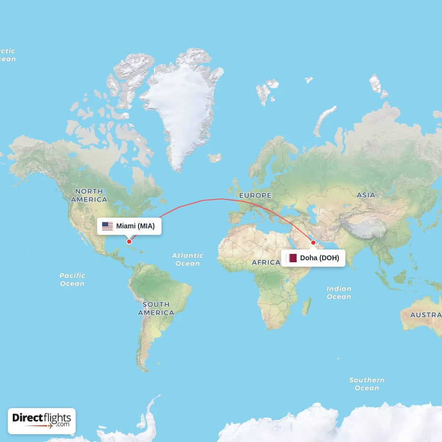 MIA - DOH route map