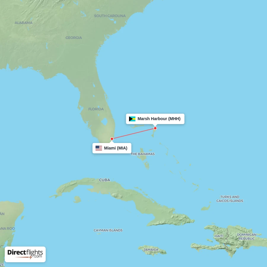 MIA - MHH route map