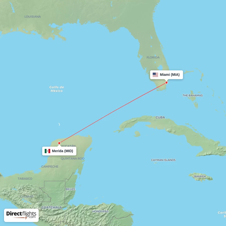 MIA - MID route map