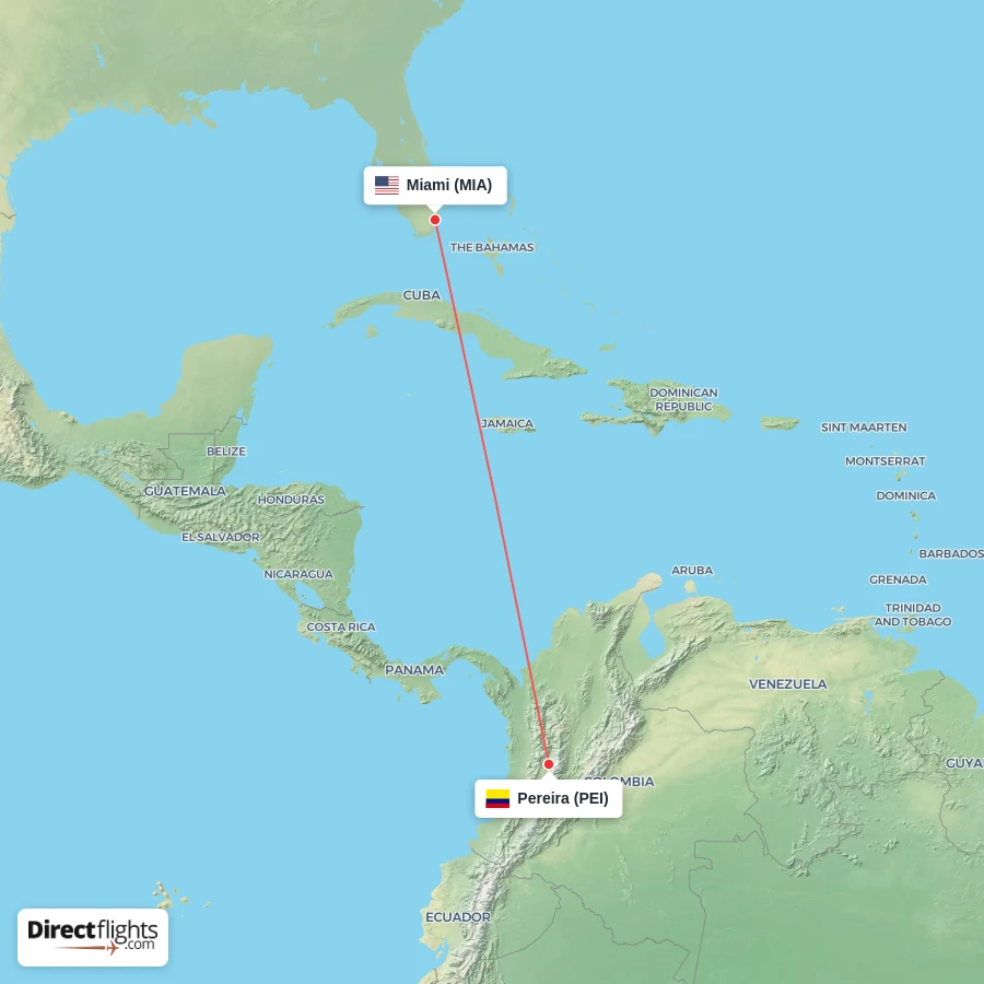 MIA - PEI route map