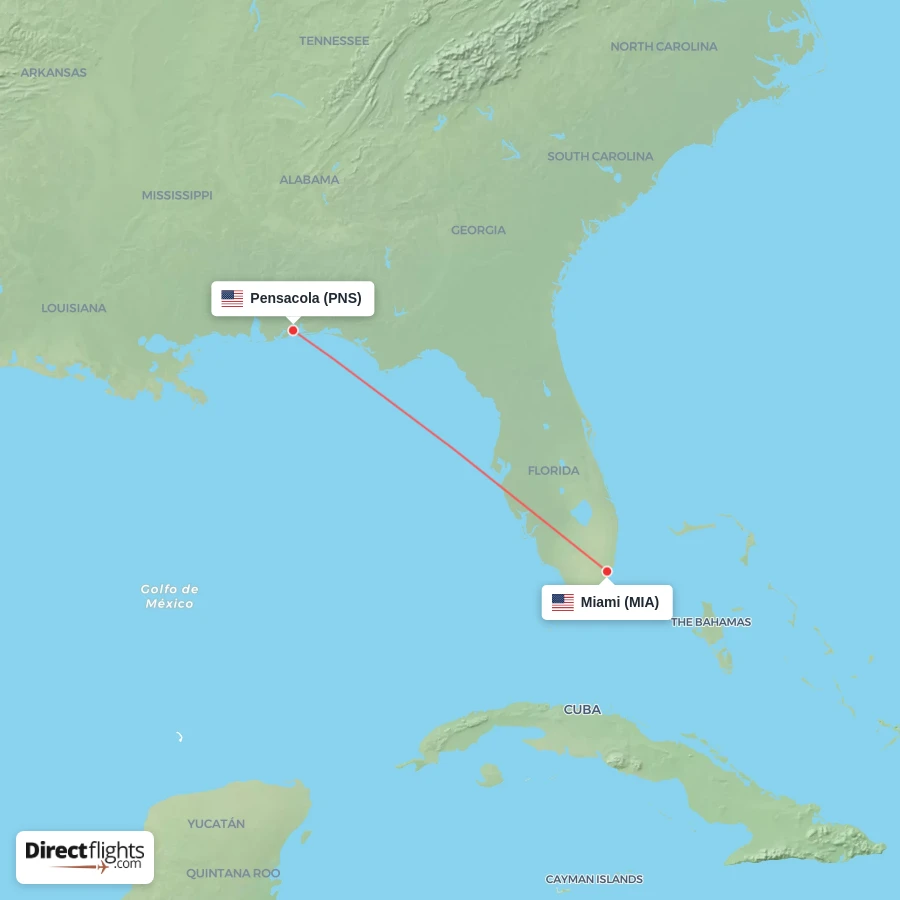 MIA - PNS route map