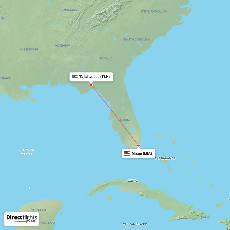 MIA - TLH route map