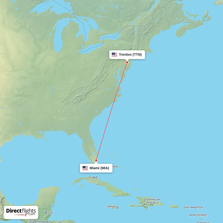 MIA - TTN route map