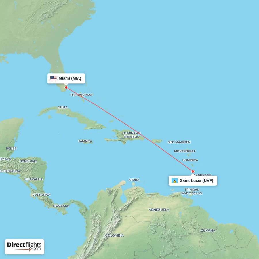 MIA - UVF route map