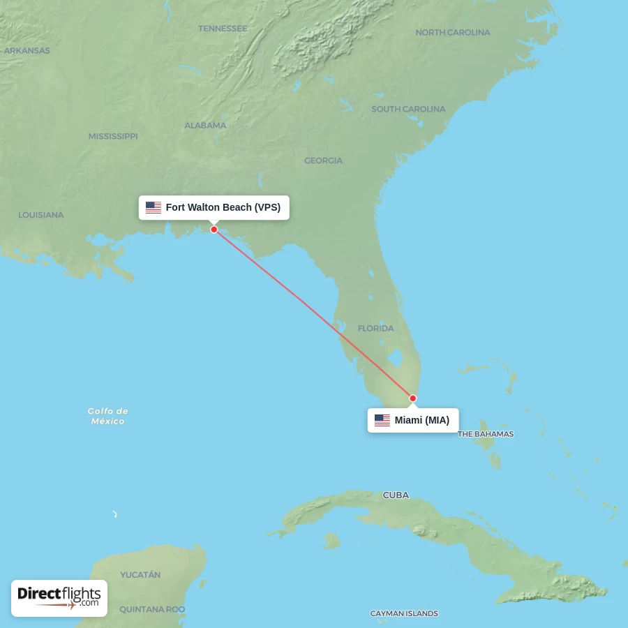 MIA - VPS route map