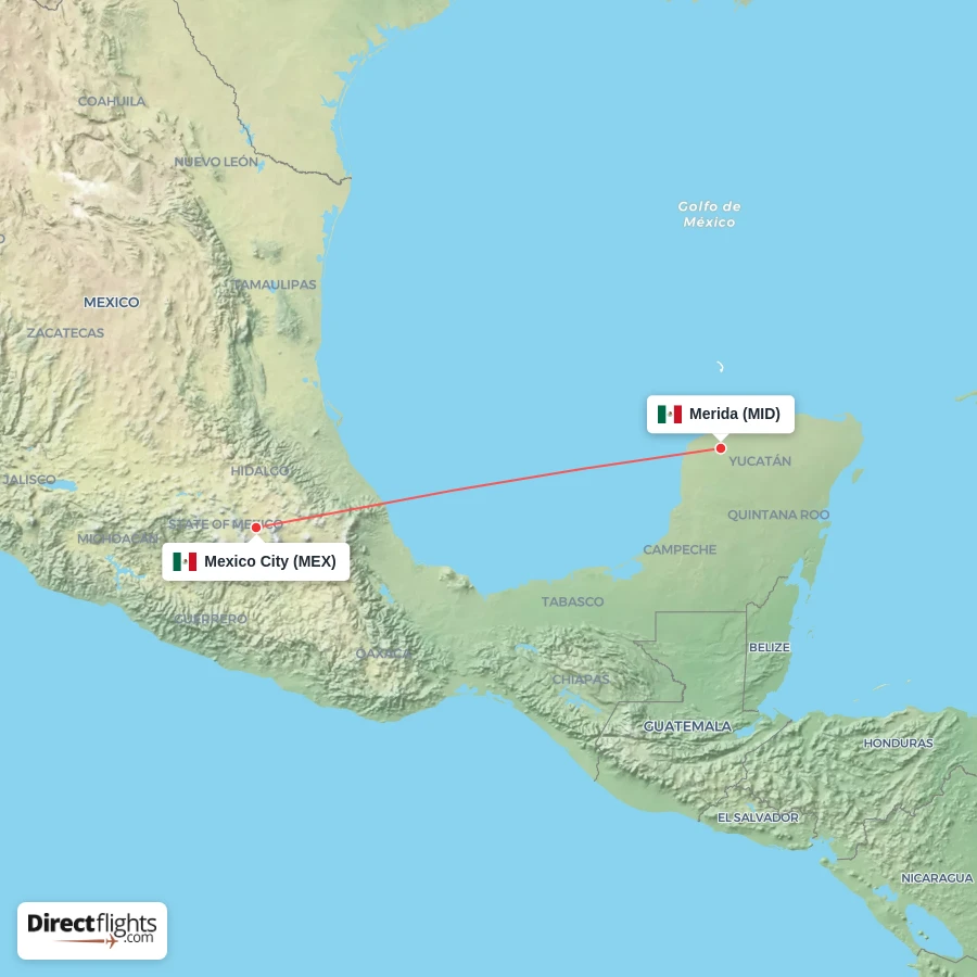 MID - MEX route map