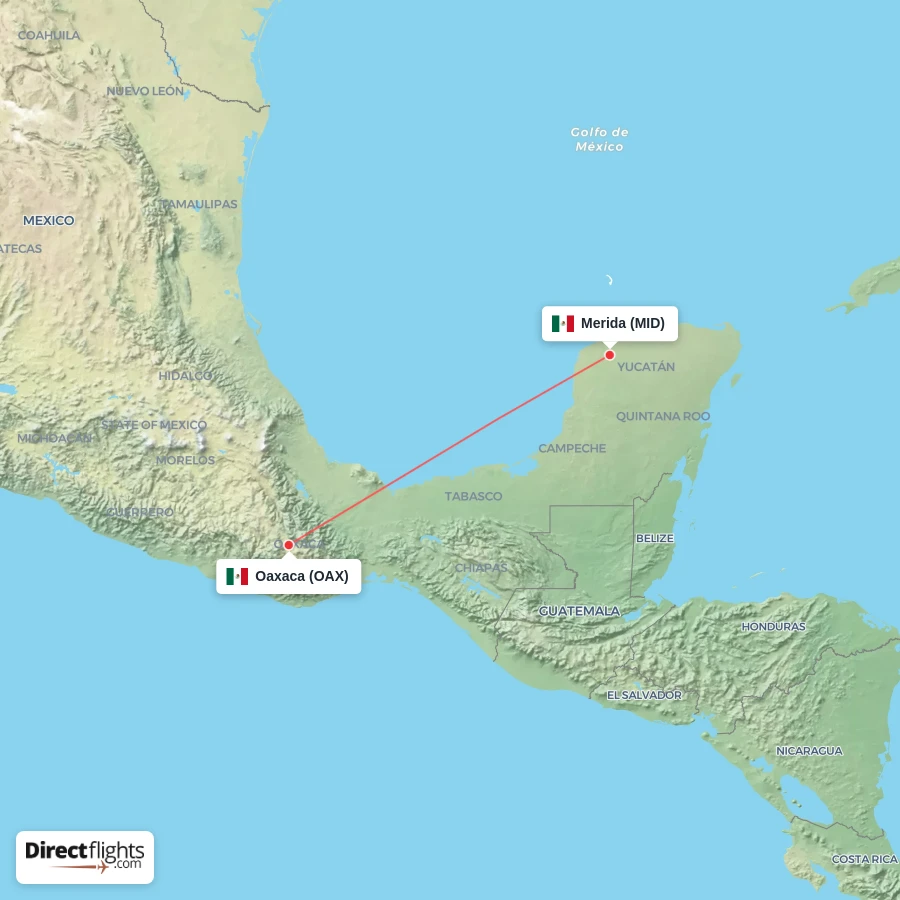 MID - OAX route map