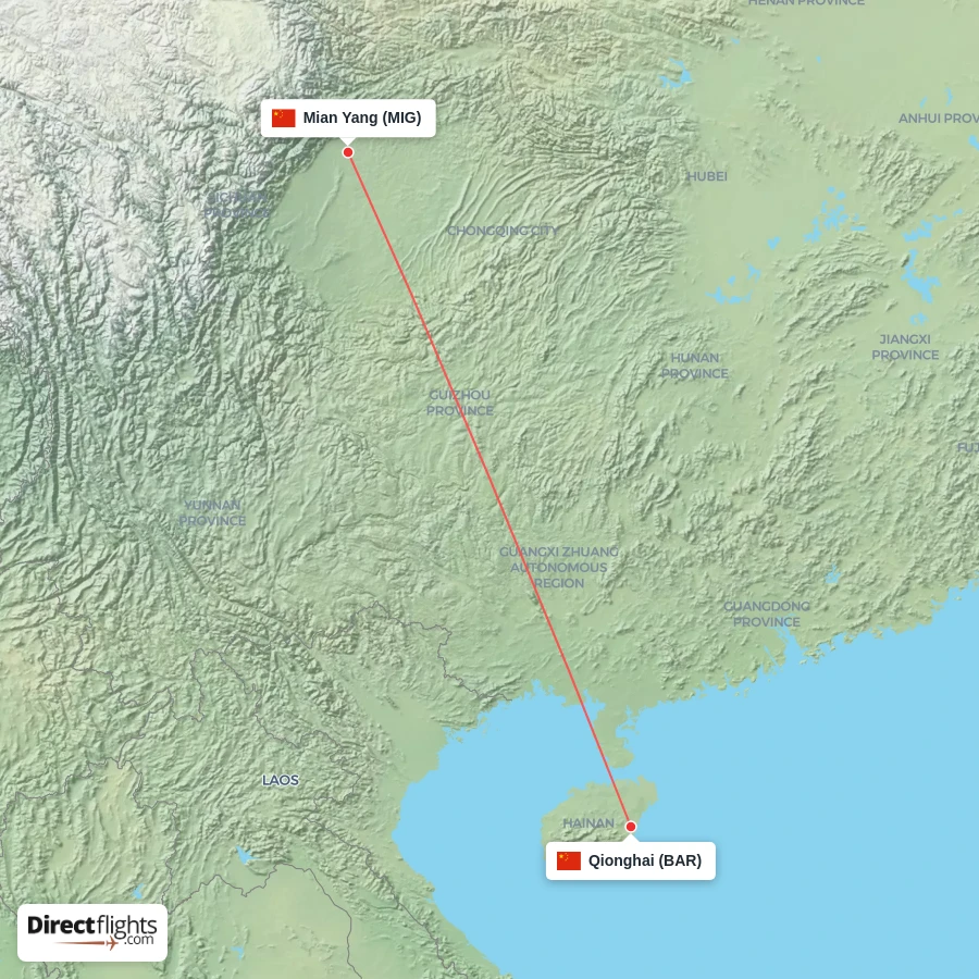 MIG - BAR route map