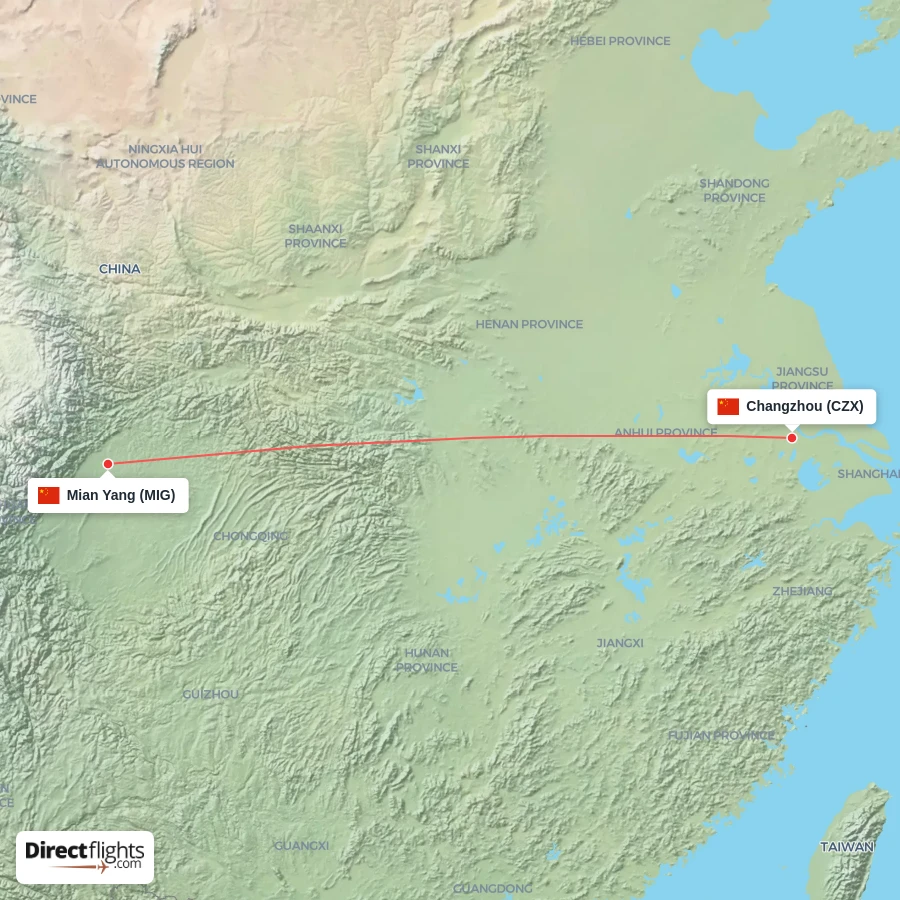MIG - CZX route map