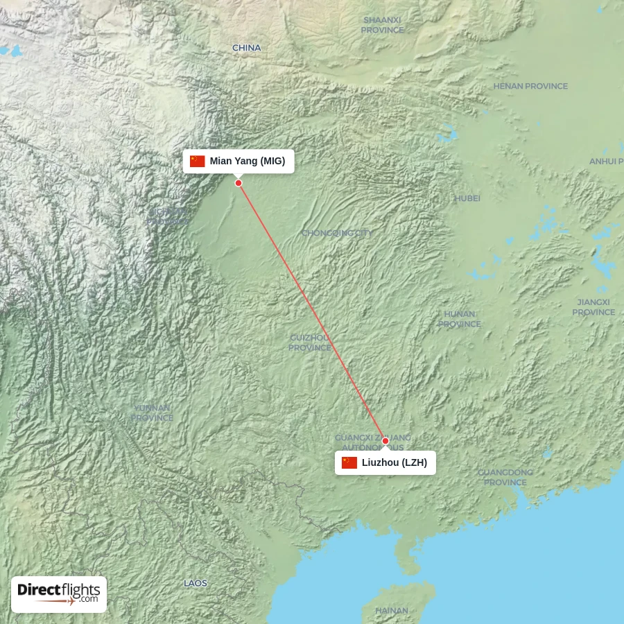 MIG - LZH route map