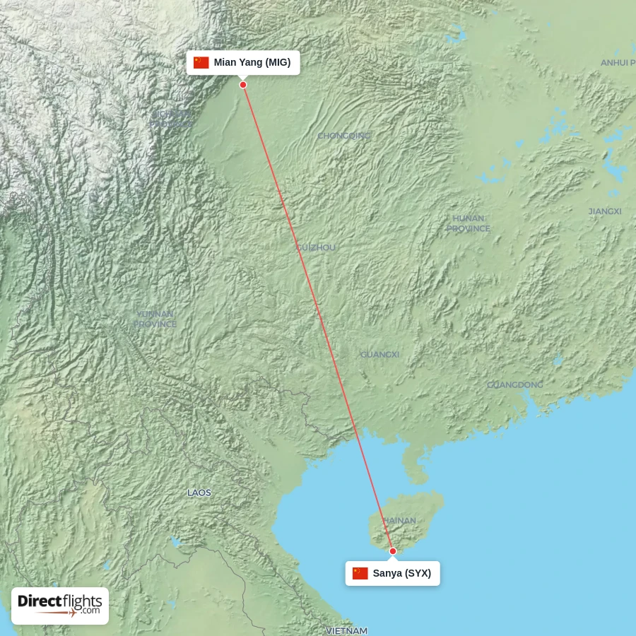 MIG - SYX route map