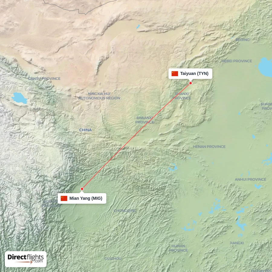 MIG - TYN route map