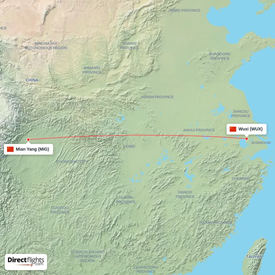 MIG - WUX route map
