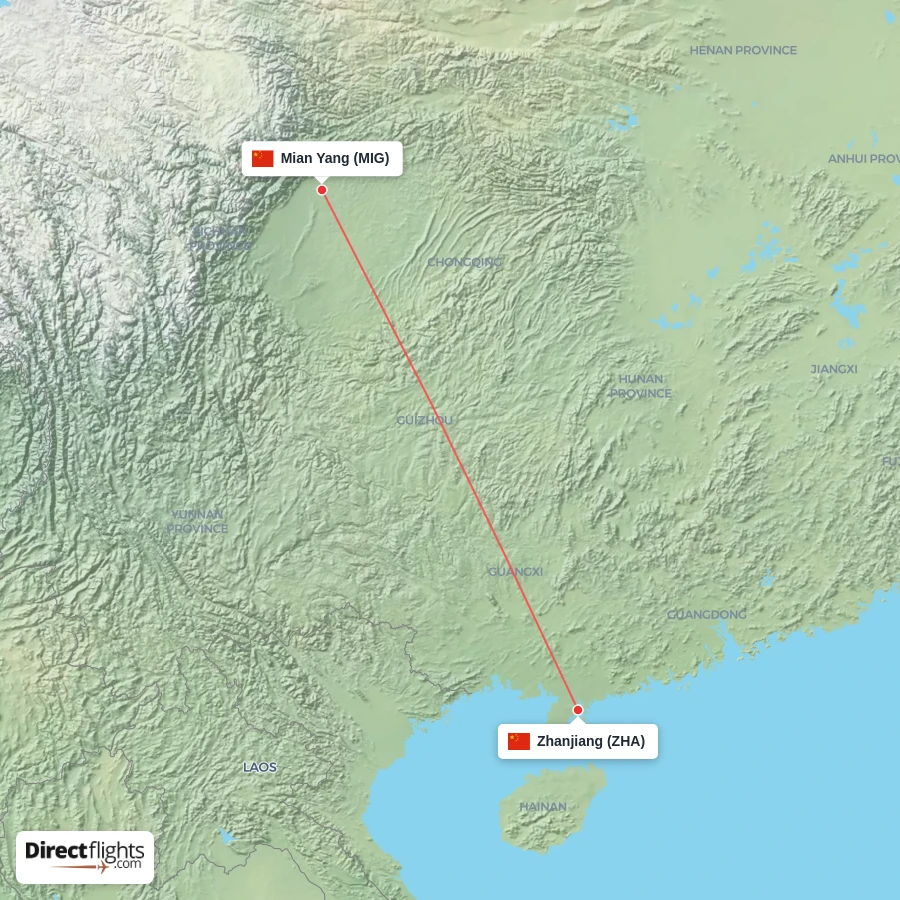 MIG - ZHA route map