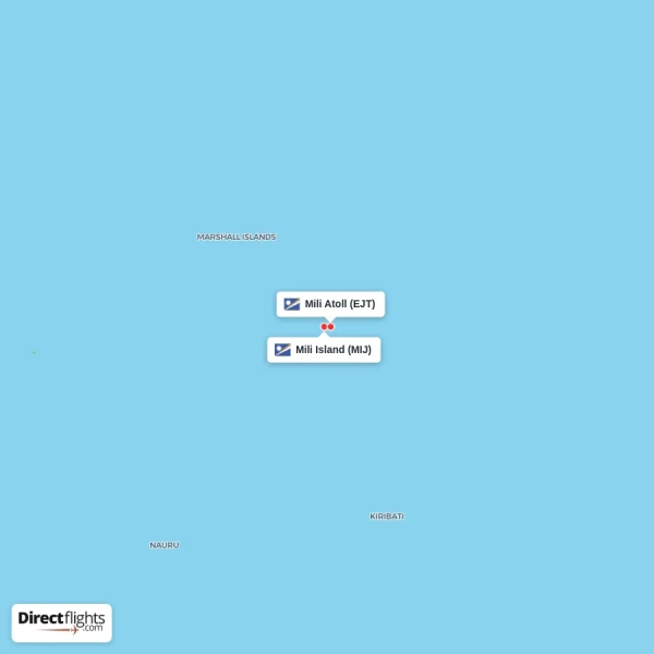 Mili Island - Mili Atoll direct flight map