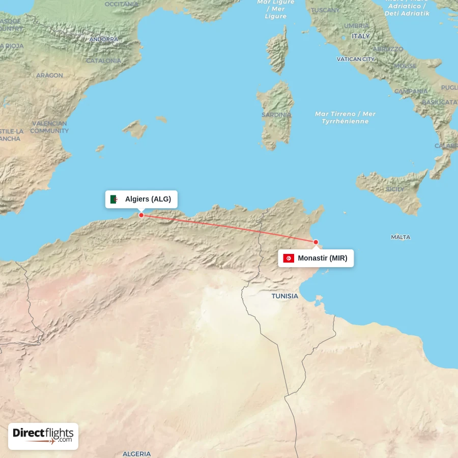 MIR - ALG route map