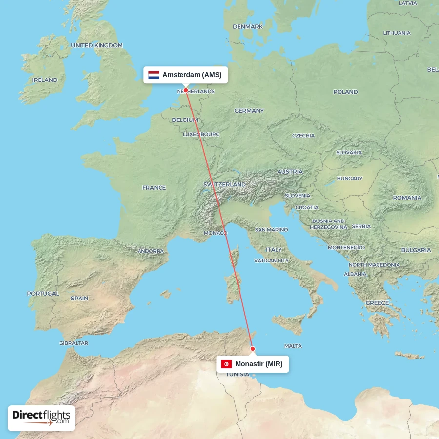 MIR - AMS route map