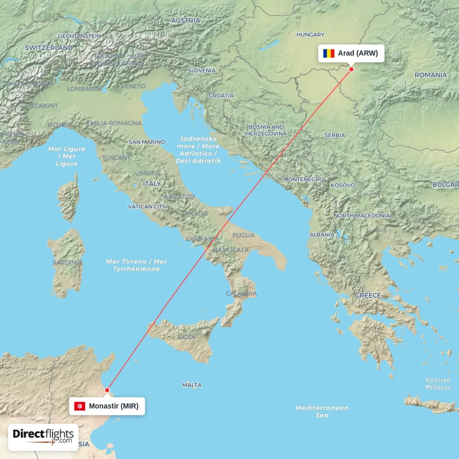 MIR - ARW route map