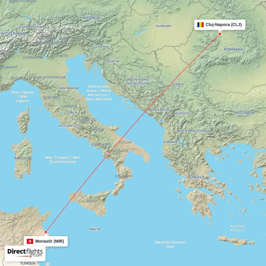 MIR - CLJ route map