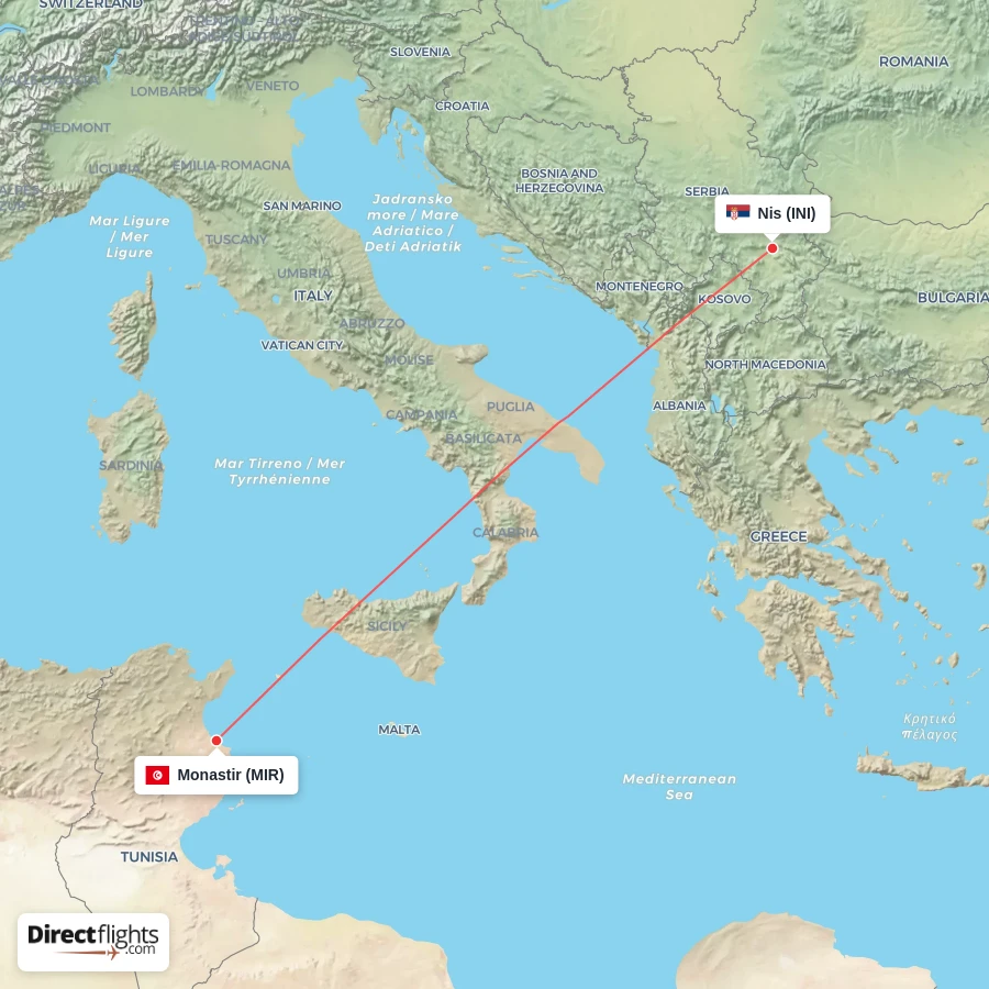 MIR - INI route map