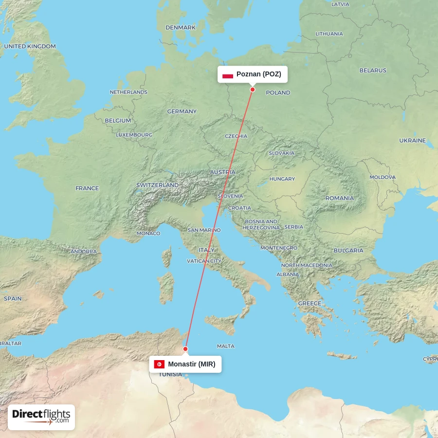 MIR - POZ route map