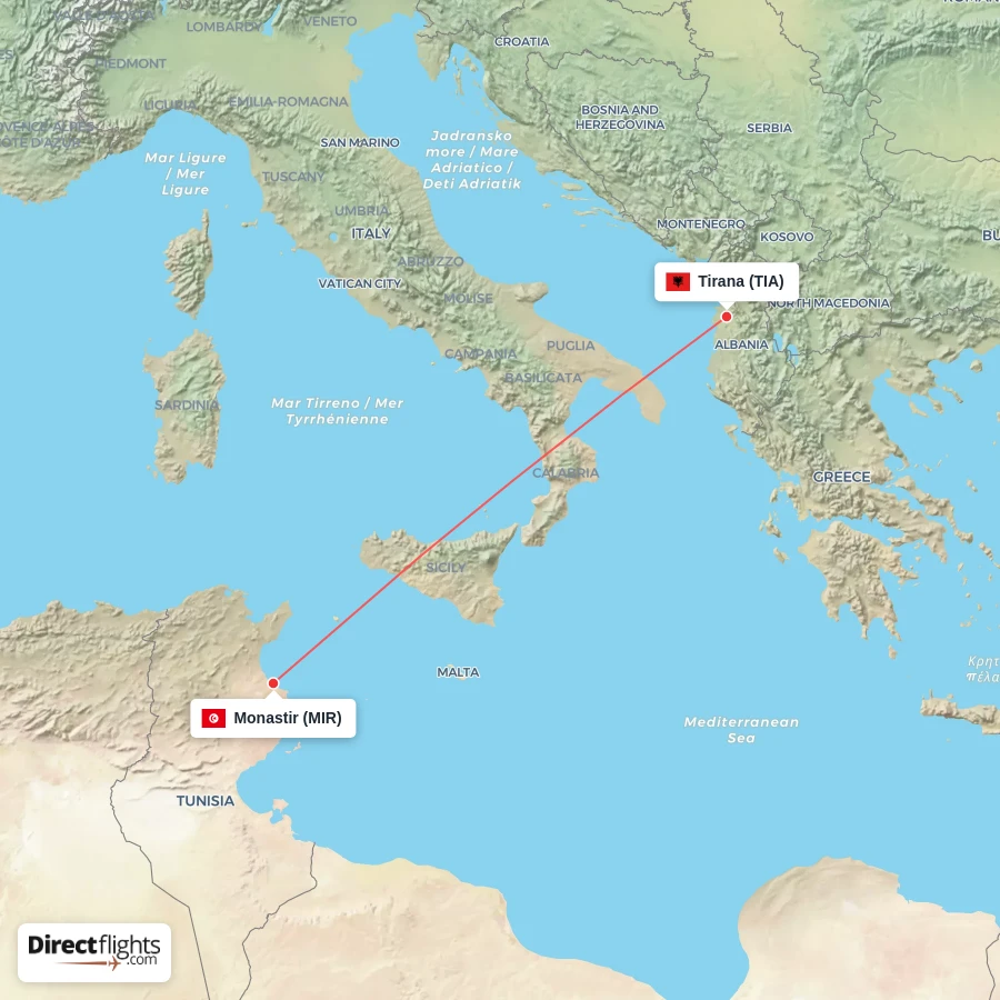 MIR - TIA route map