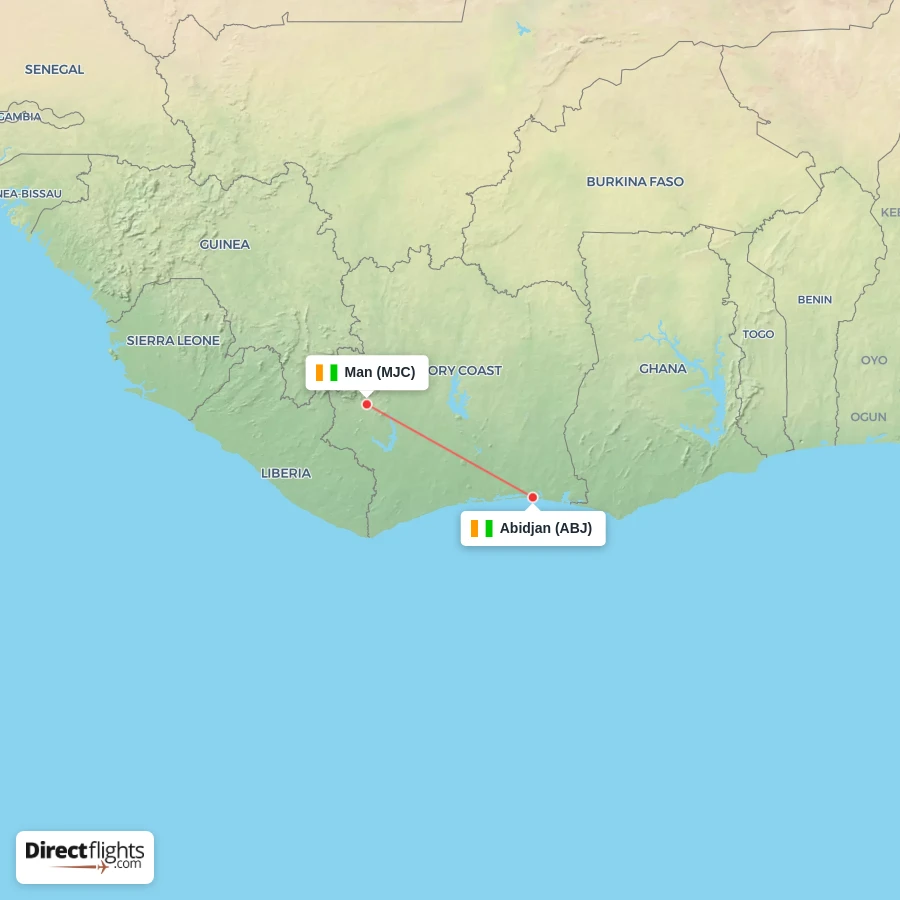 MJC - ABJ route map