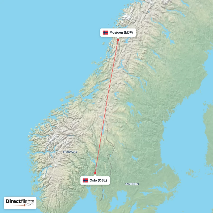 MJF - OSL route map