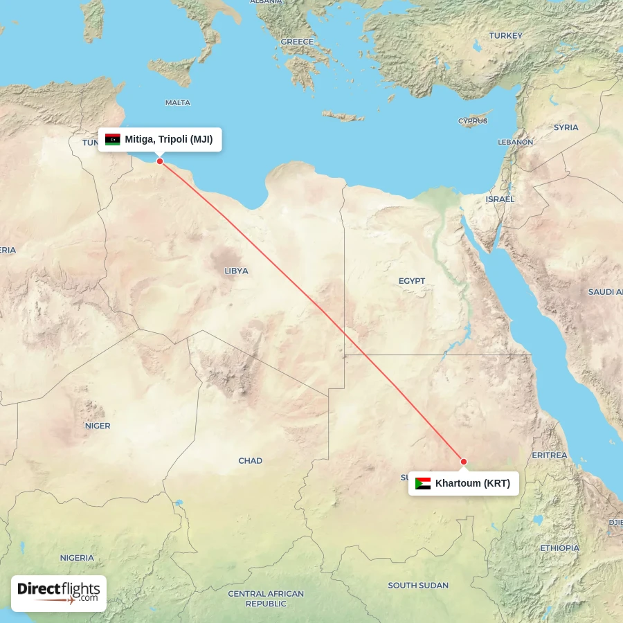 MJI - KRT route map