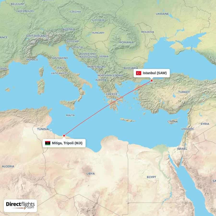 MJI - SAW route map