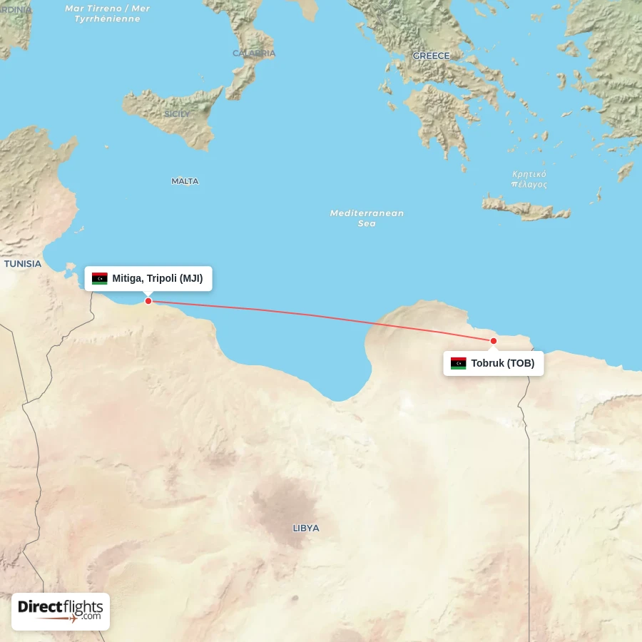 MJI - TOB route map