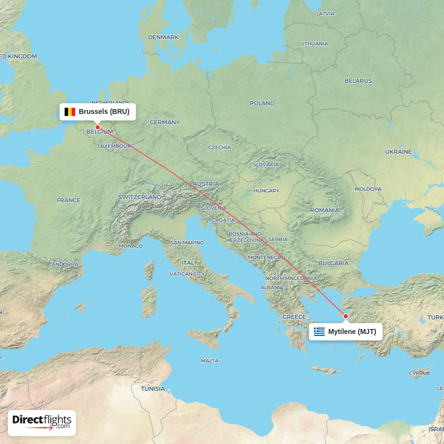 MJT - BRU route map