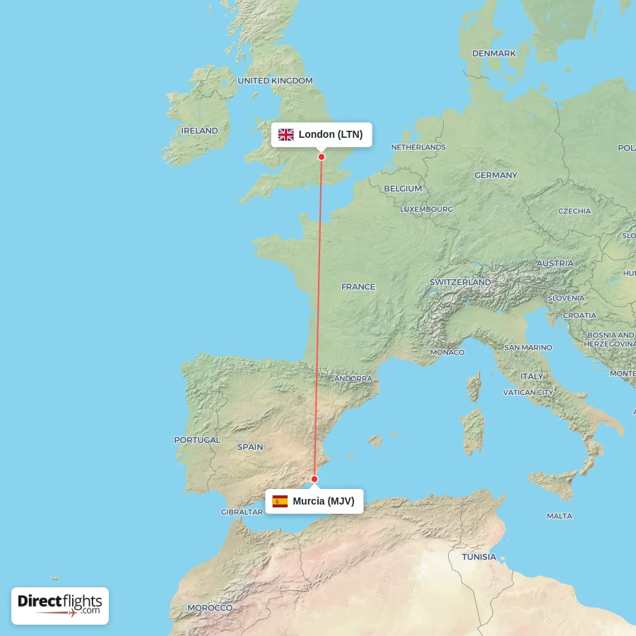 MJV - LTN route map