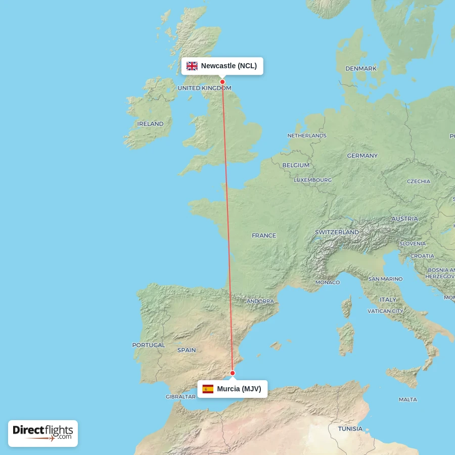 MJV - NCL route map
