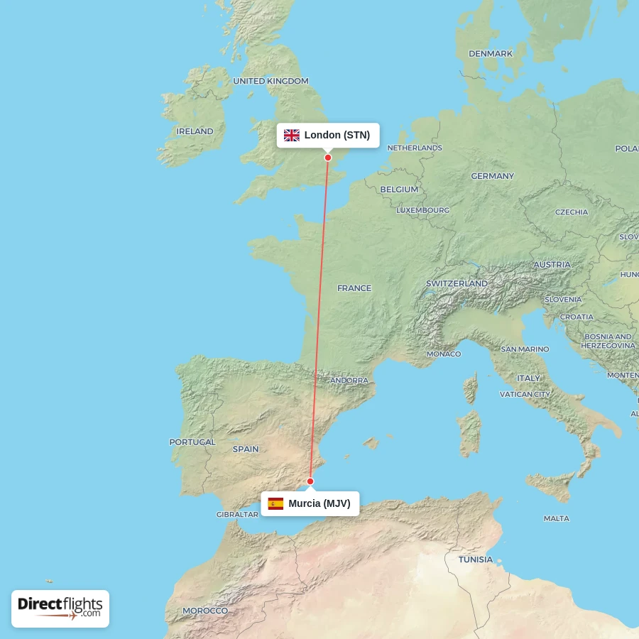 MJV - STN route map