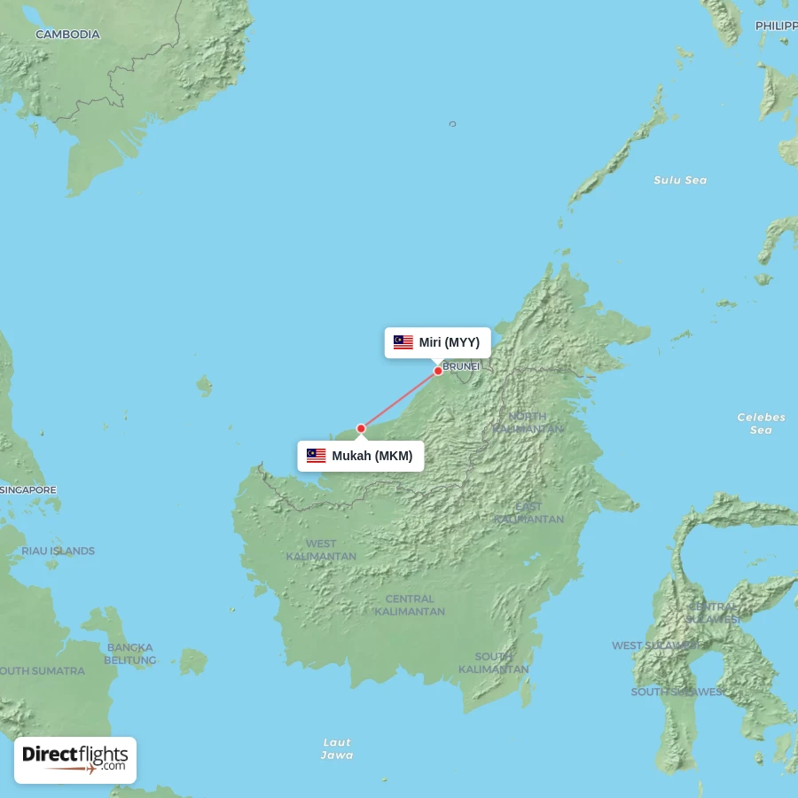 MKM - MYY route map