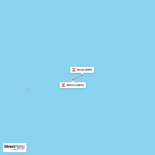 Makemo - Raroia direct flight map